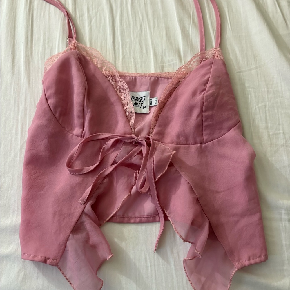 Princess Polly Blush Tie-Front Camisole